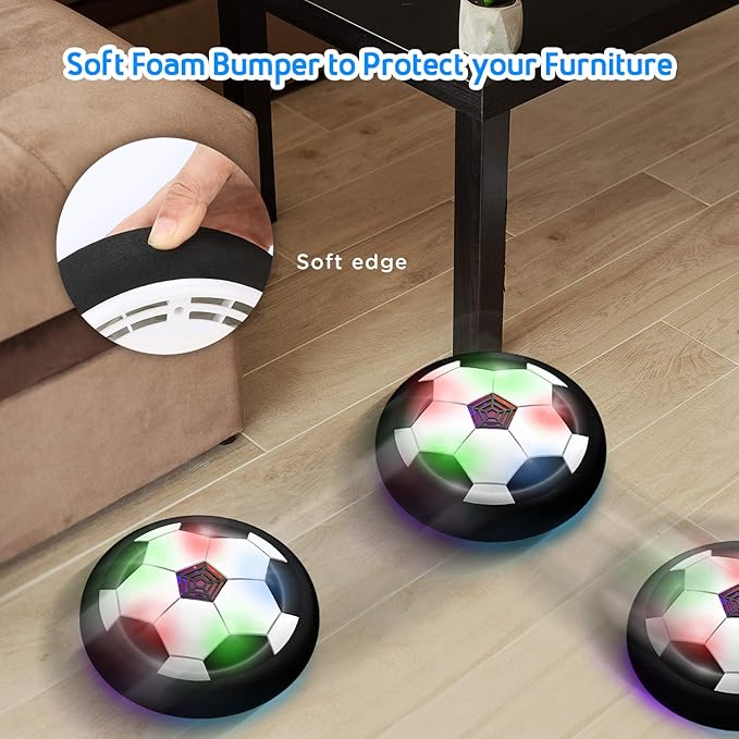 HoverBall™ – Indoor Football | Soft Bumper | LED Lights